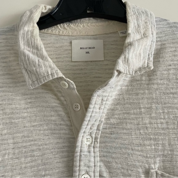 Billy Reid men’s white and grey polo shirt 20314 - Picture 3 of 8
